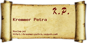 Kremmer Petra névjegykártya